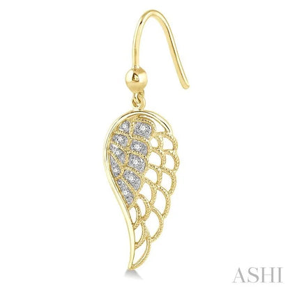 Gold Vermeil Angel Wings Diamond Fashion Earrings