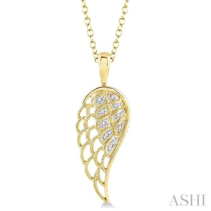Gold Vermeil Angel Wings Diamond Fashion Pendant
