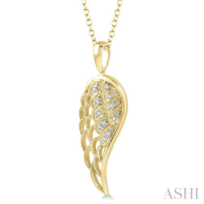 Gold Vermeil Angel Wings Diamond Fashion Pendant