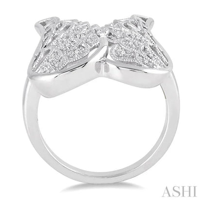 Silver Angel Wings Diamond Fashion Ring