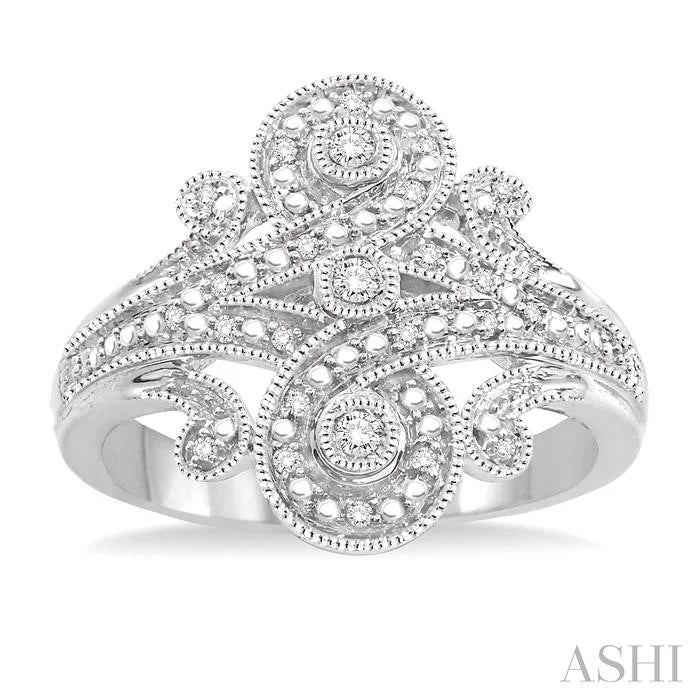 Silver Bezel Diamond Fashion Ring