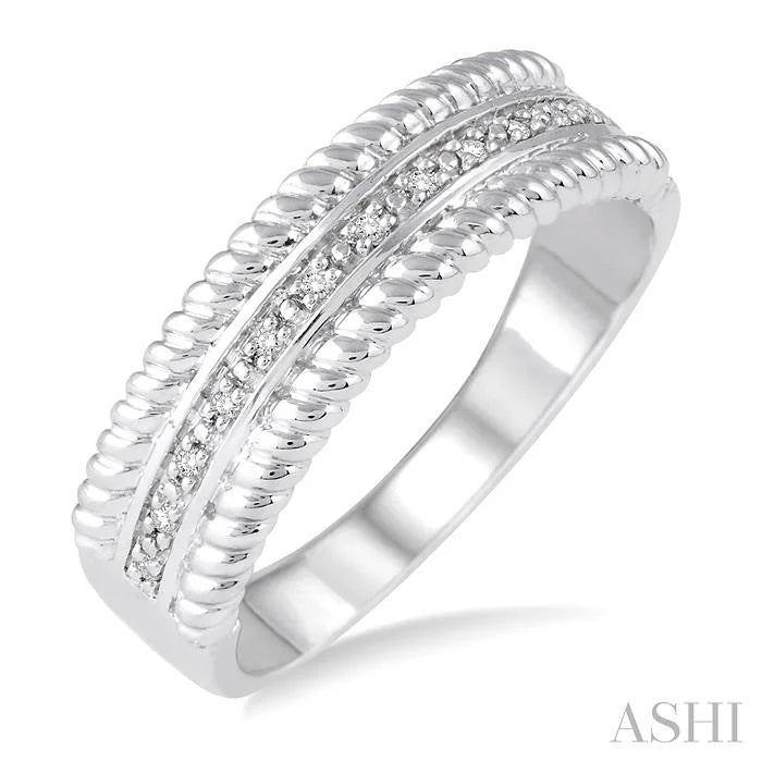 Silver Rope Diamond Ring
