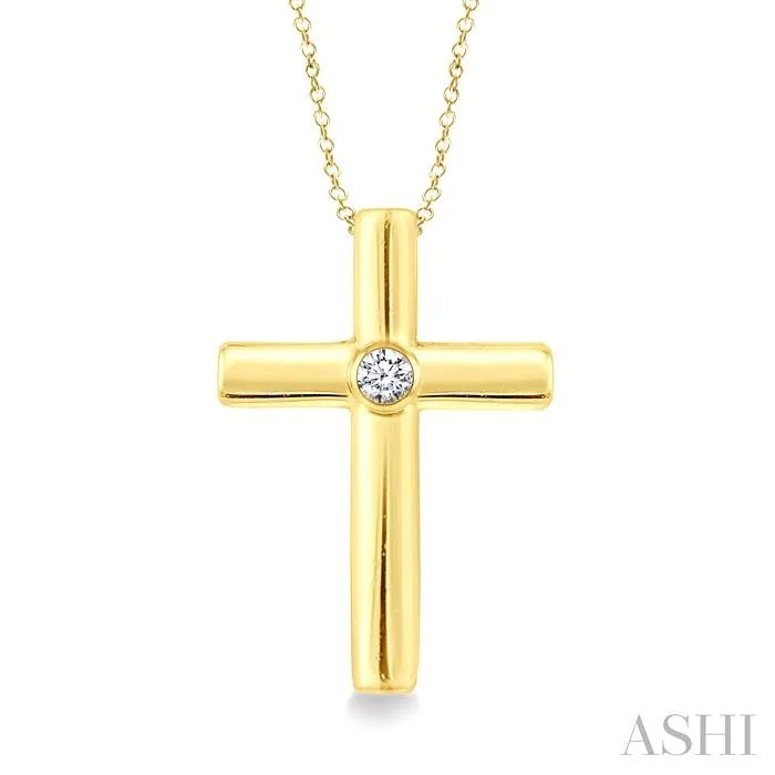 Gold Vermeil Cross Diamond Fashion Pendant
