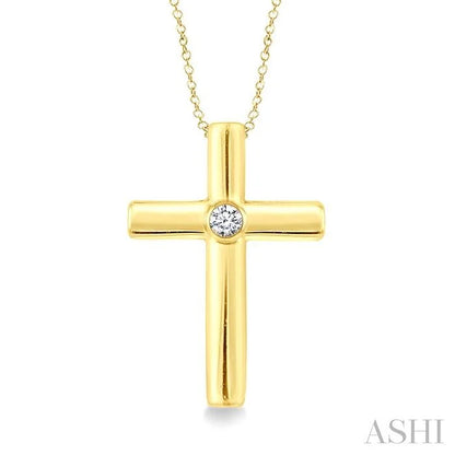 Gold Vermeil Cross Diamond Fashion Pendant