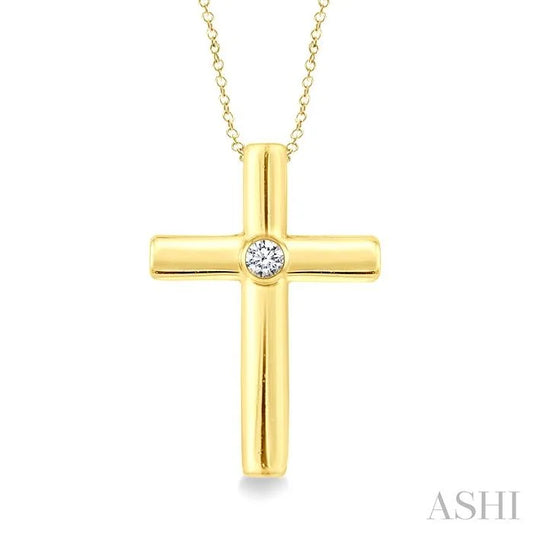 Gold Vermeil Cross Diamond Fashion Pendant