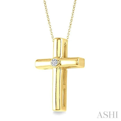 Gold Vermeil Cross Diamond Fashion Pendant