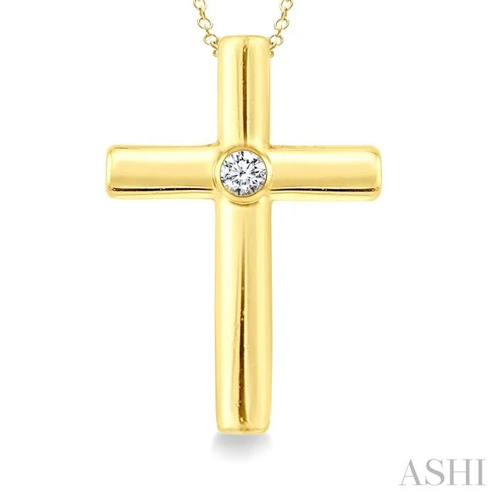 Gold Vermeil Cross Diamond Fashion Pendant