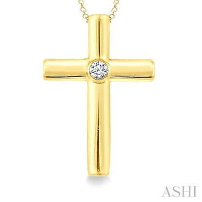 Gold Vermeil Cross Diamond Fashion Pendant