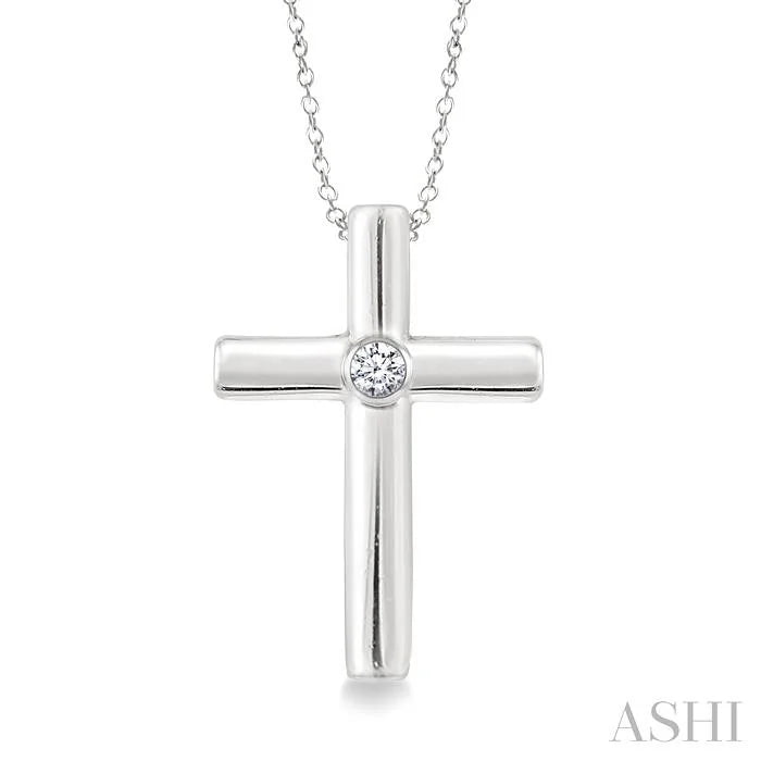 Silver Cross Diamond Fashion Pendant