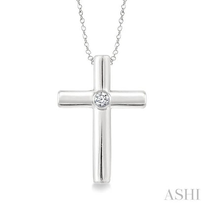 Silver Cross Diamond Fashion Pendant