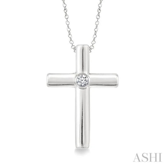 Silver Cross Diamond Fashion Pendant