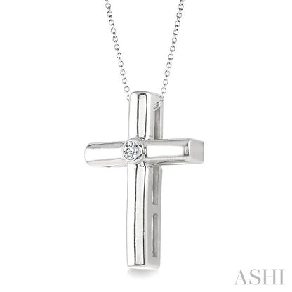 Silver Cross Diamond Fashion Pendant