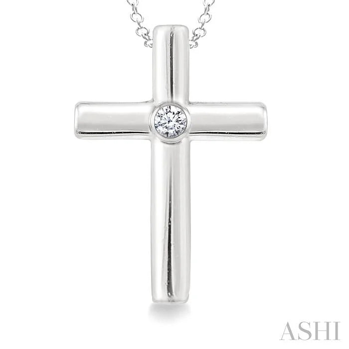 Silver Cross Diamond Fashion Pendant
