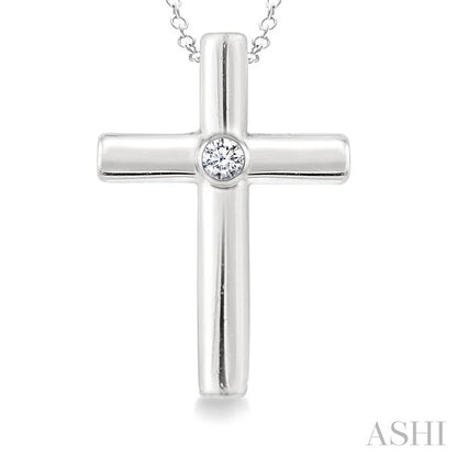 Silver Cross Diamond Fashion Pendant