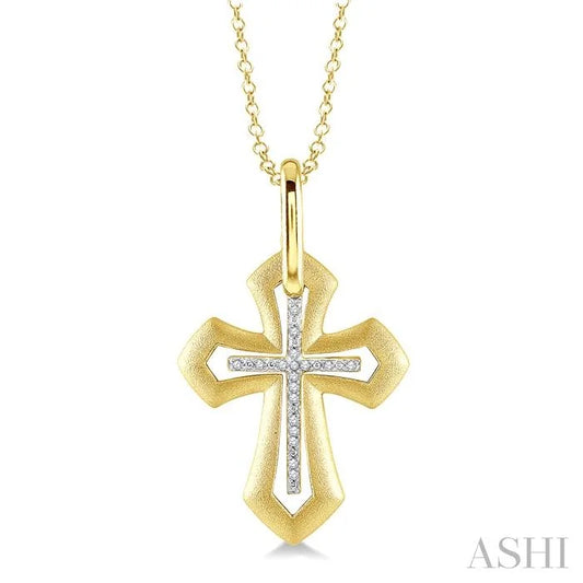 Gold Vermeil Cross Diamond Fashion Pendant
