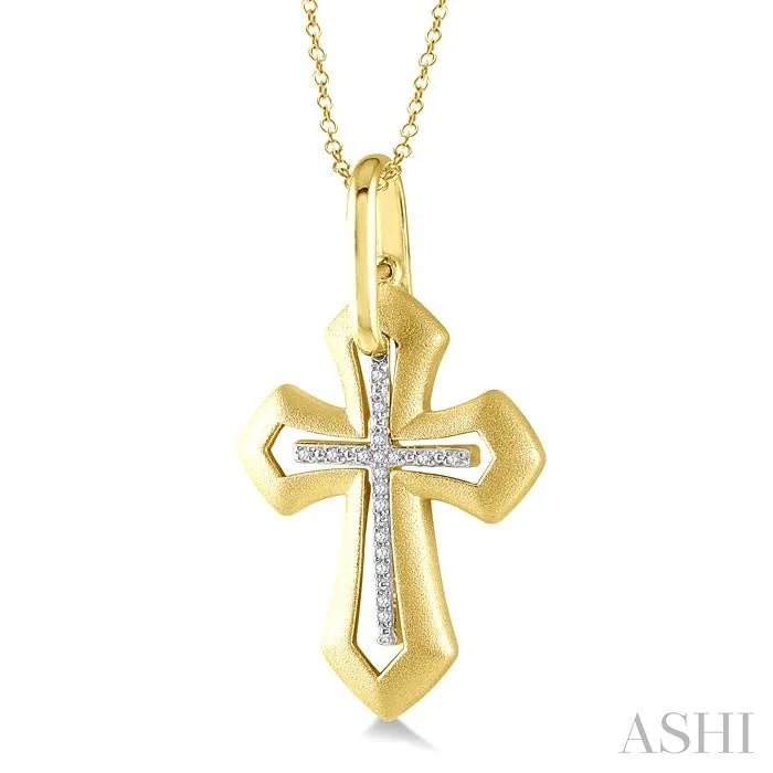 Gold Vermeil Cross Diamond Fashion Pendant