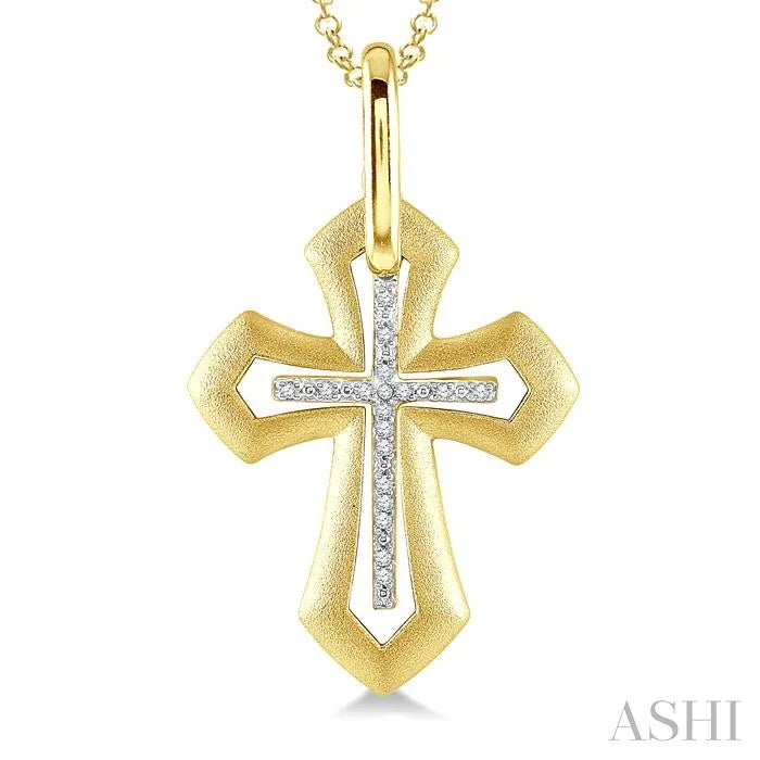 Gold Vermeil Cross Diamond Fashion Pendant