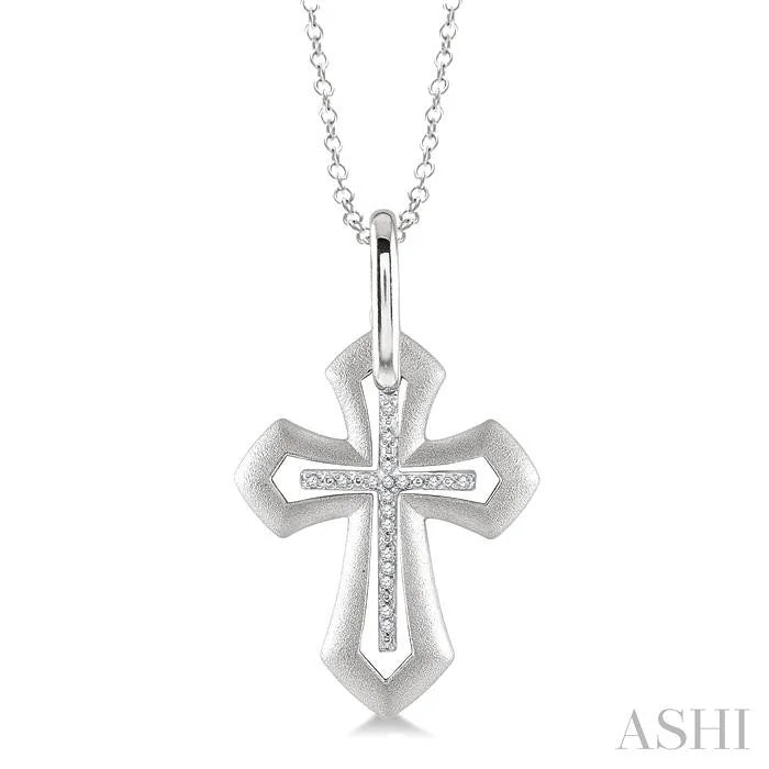 Silver Cross Diamond Fashion Pendant