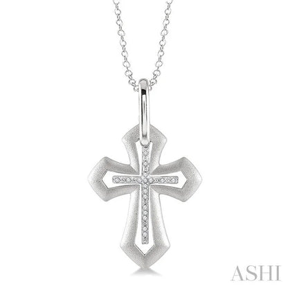 Silver Cross Diamond Fashion Pendant