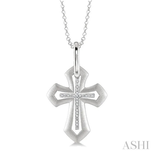 Silver Cross Diamond Fashion Pendant