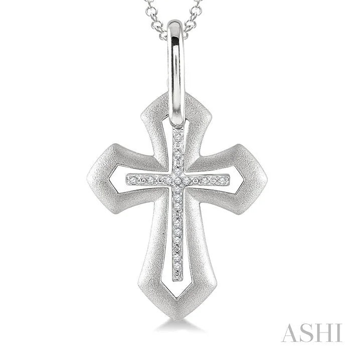 Silver Cross Diamond Fashion Pendant