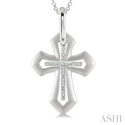Silver Cross Diamond Fashion Pendant