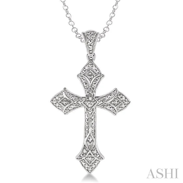 Silver Cross Diamond Fashion Pendant