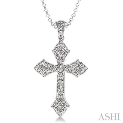 Silver Cross Diamond Fashion Pendant