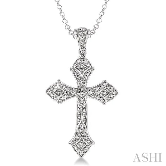 Silver Cross Diamond Fashion Pendant