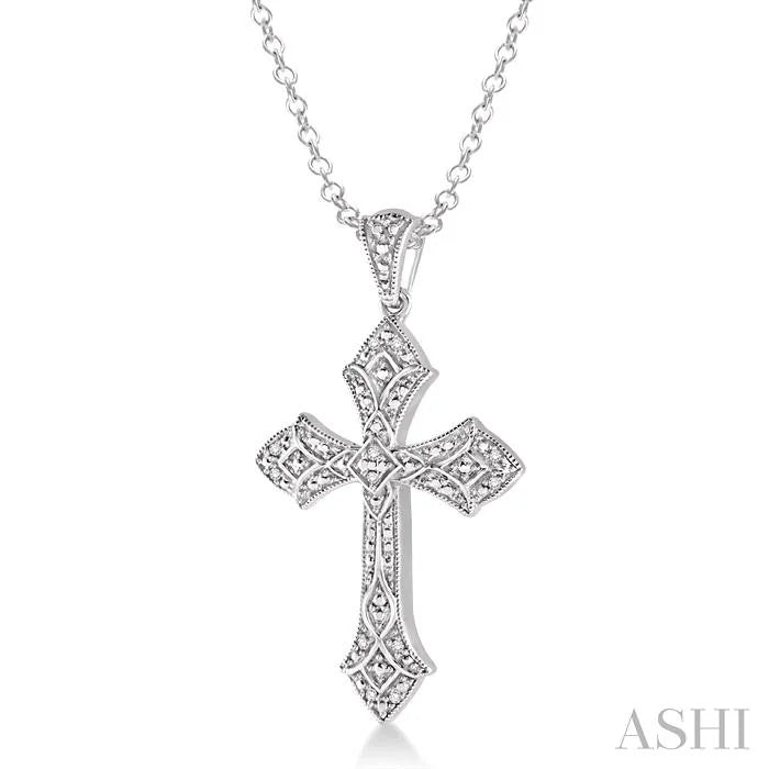 Silver Cross Diamond Fashion Pendant