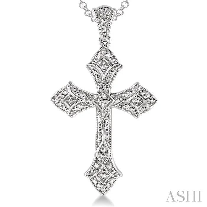 Silver Cross Diamond Fashion Pendant