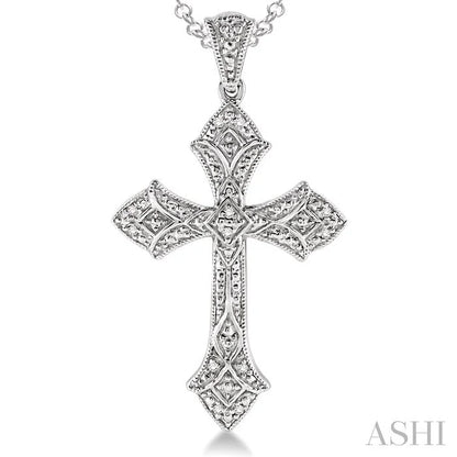 Silver Cross Diamond Fashion Pendant