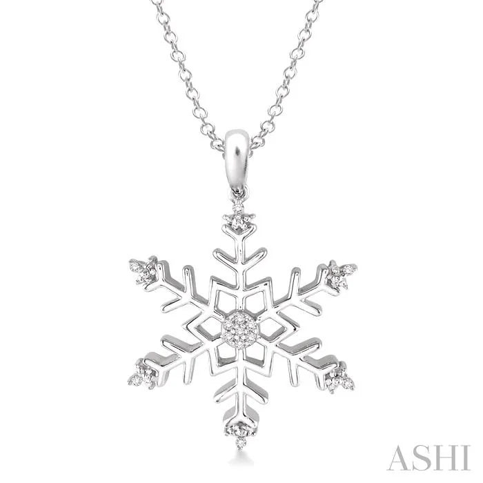 Silver Snowflake Diamond Fashion Pendant