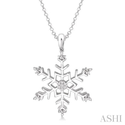 Silver Snowflake Diamond Fashion Pendant