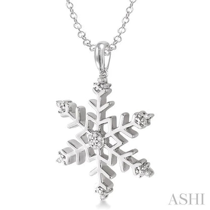 Silver Snowflake Diamond Fashion Pendant