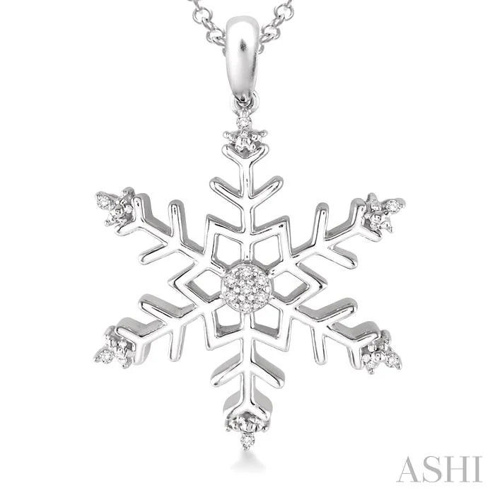 Silver Snowflake Diamond Fashion Pendant
