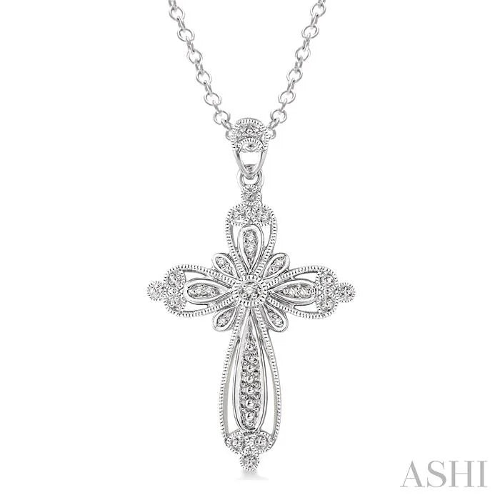 Silver Cross Diamond Fashion Pendant