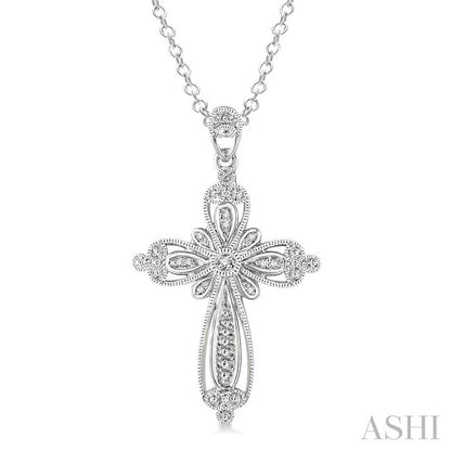 Silver Cross Diamond Fashion Pendant