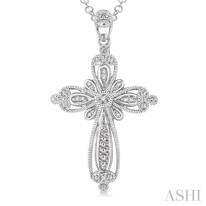 Silver Cross Diamond Fashion Pendant