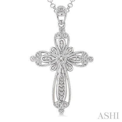 Silver Cross Diamond Fashion Pendant