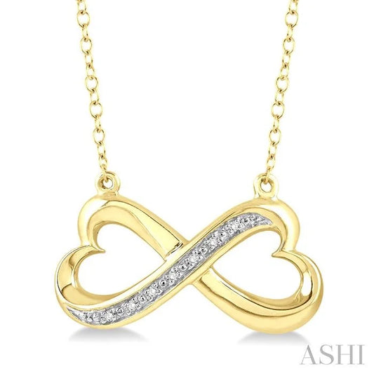 Gold Vermeil Infinity Heart Shape Diamond Fashion Pendant