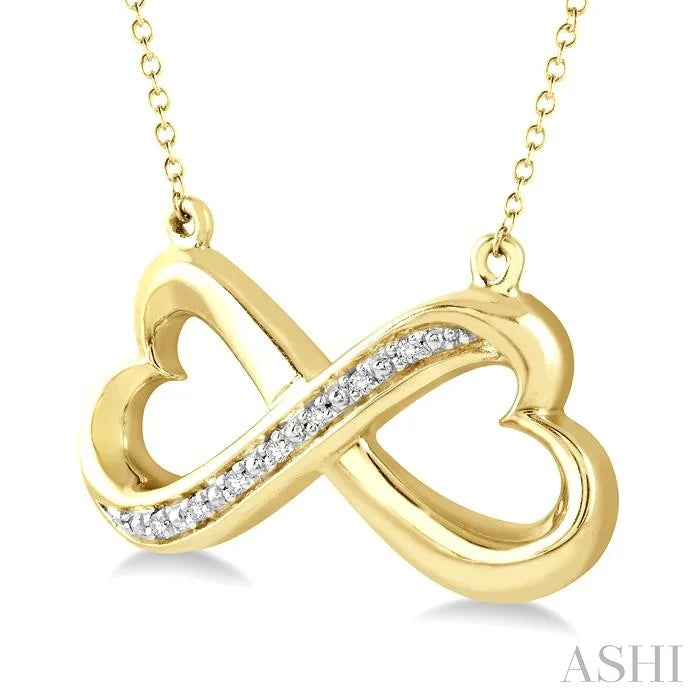 Gold Vermeil Infinity Heart Shape Diamond Fashion Pendant