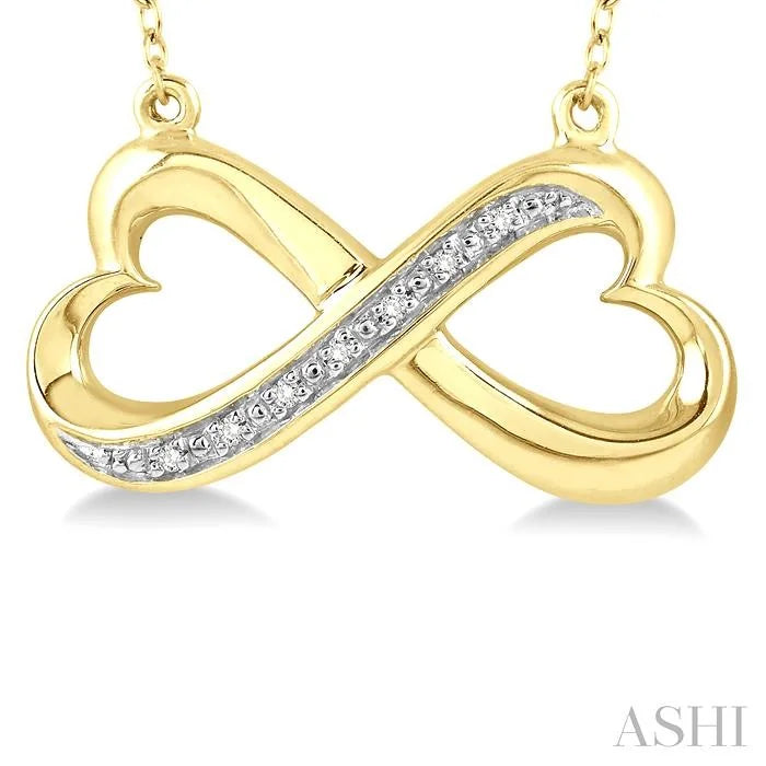 Gold Vermeil Infinity Heart Shape Diamond Fashion Pendant