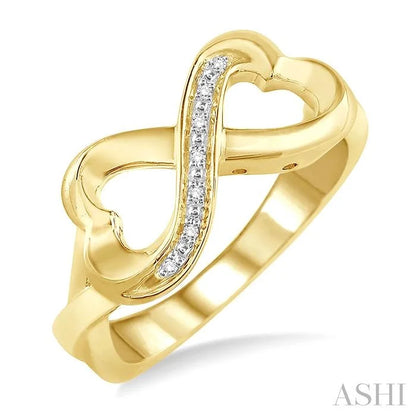 Gold Vermeil Infinity Heart Shape Diamond Fashion Ring