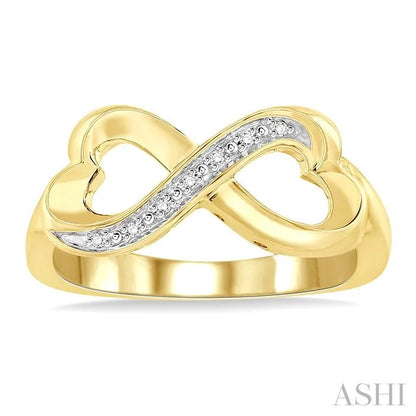 Gold Vermeil Infinity Heart Shape Diamond Fashion Ring