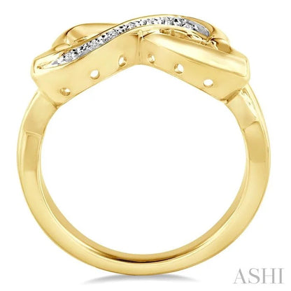 Gold Vermeil Infinity Heart Shape Diamond Fashion Ring