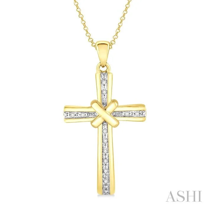 Gold Vermeil Cross Diamond Fashion Pendant