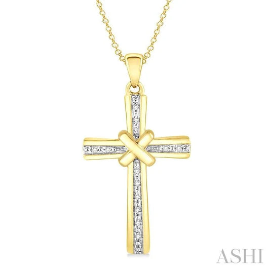 Gold Vermeil Cross Diamond Fashion Pendant