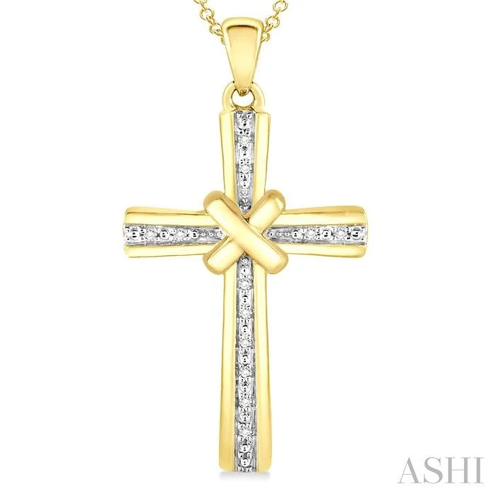 Gold Vermeil Cross Diamond Fashion Pendant