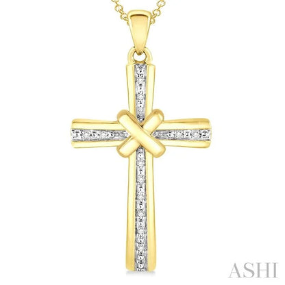Gold Vermeil Cross Diamond Fashion Pendant